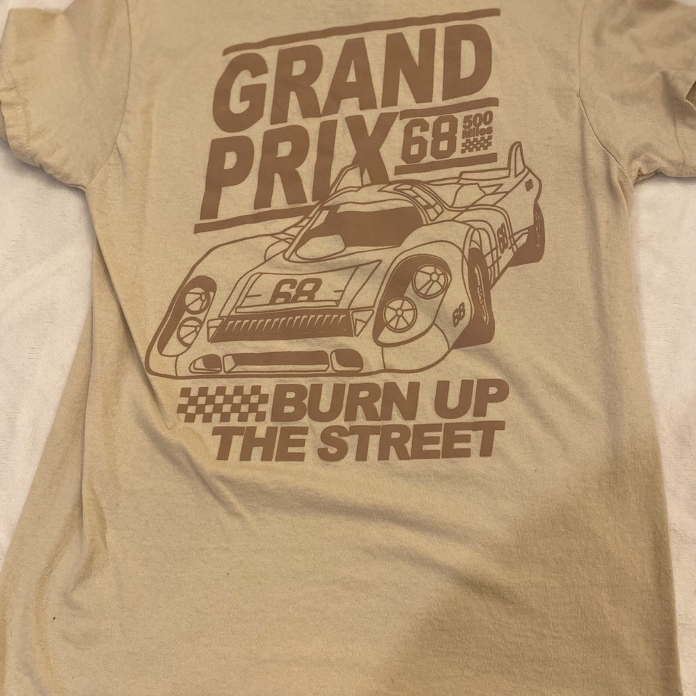 Tan colered car shirt